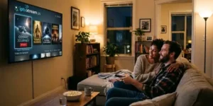 Couple_watching_TV_vod_video_on_demand_on_iptv-xtream